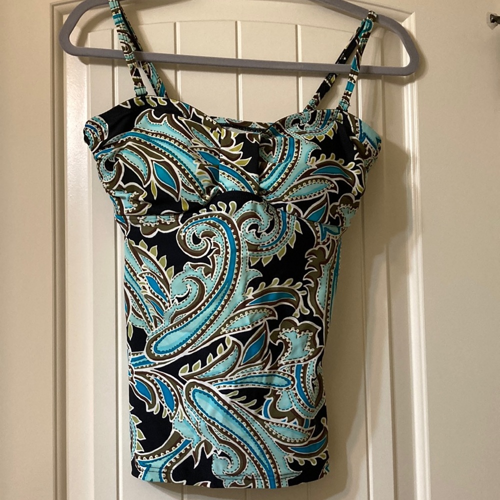 Croft & Barrow Blue and Black Swim Top